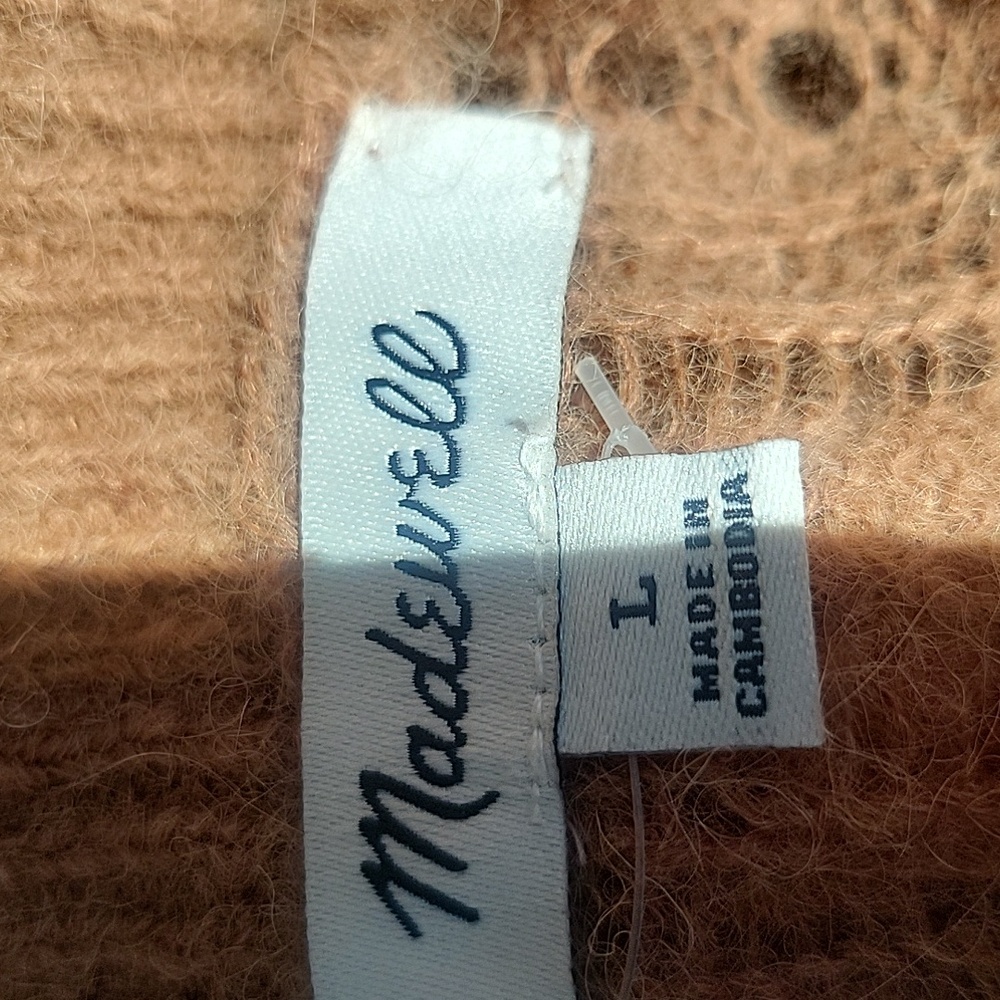 Madewell Pointelle Stitch Cardigan In Coffee - Picture 14 of 16